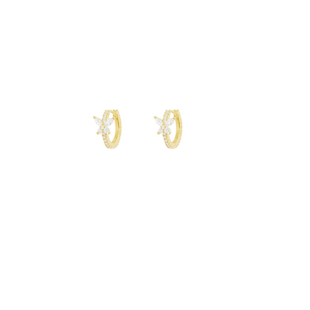 Gold Butterfly Hoop Earrings